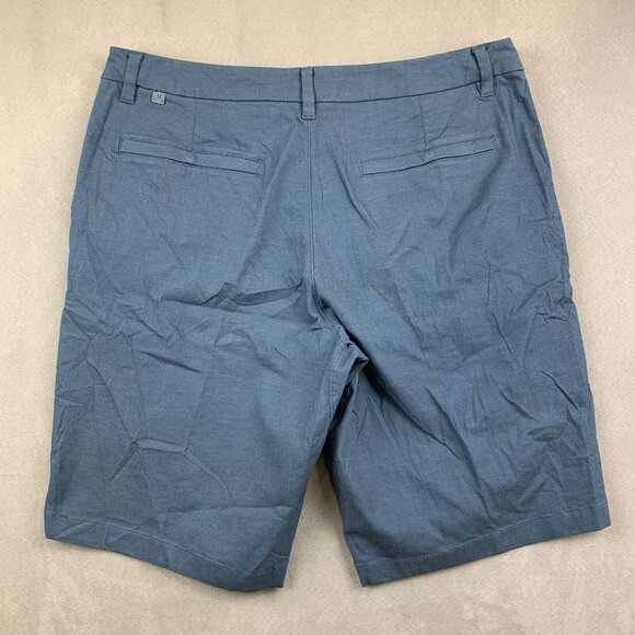 Lululemon Men Shorts 36 Blue Chino ABC Commission Qwick Oxford 11" Relaxed - Picture 7 of 9